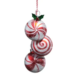 Raz Imports Raz 5.5" Peppermint Candy Cluster Glass Christmas Ornament 4520873 Online