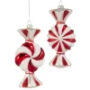 Raz Imports Raz 5.5" Peppermint Candy Glass Christmas Ornaments Set of 2 4520062 Hot