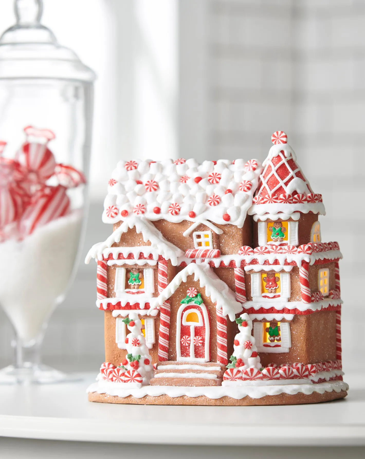 Raz Imports Raz 11" Peppermint Christmas Gingerbread House Decoration 4416281 Outlet