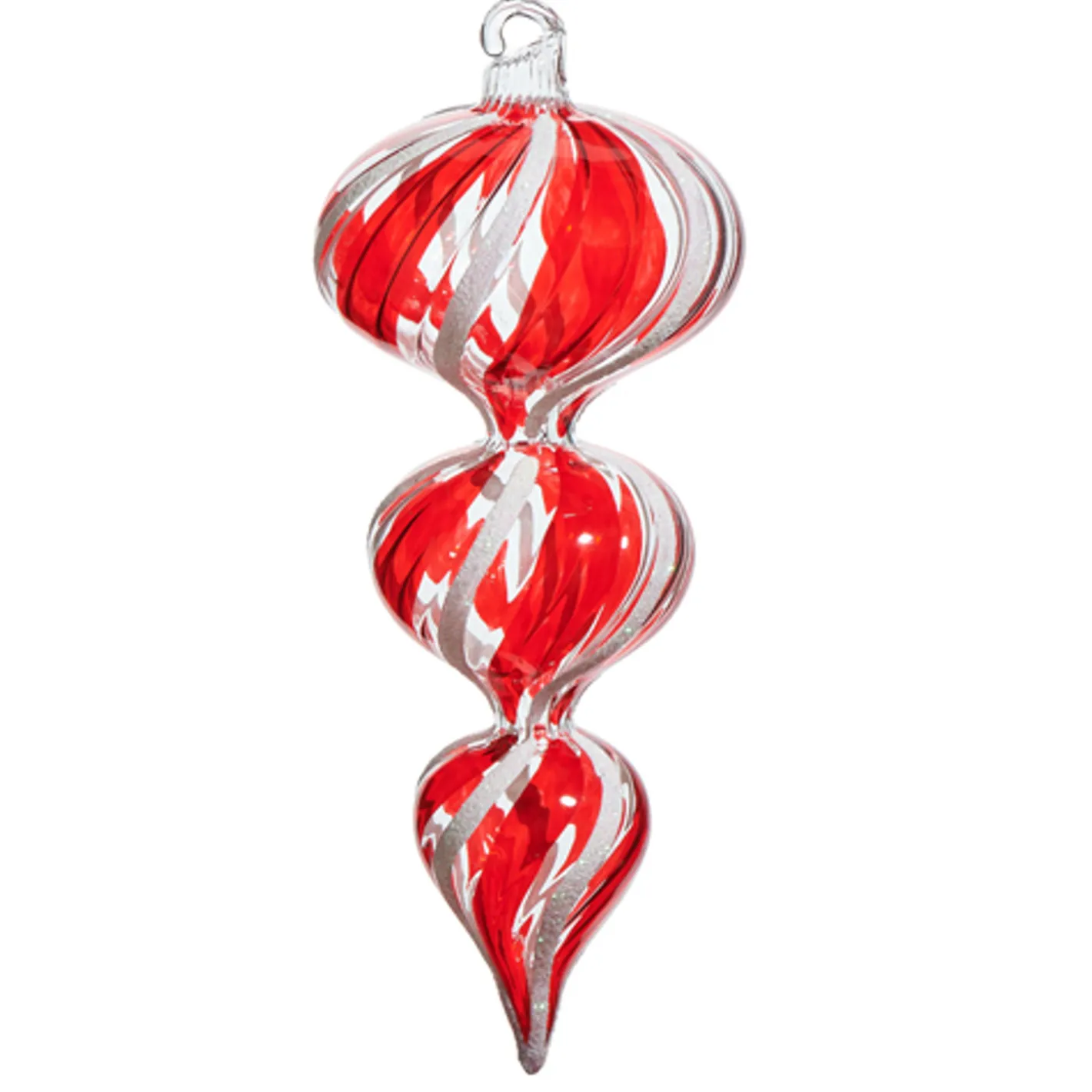Raz Imports Raz 6.5" Peppermint Finial Blown Glass Christmas Ornament 4512504 Online