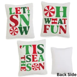 Raz Imports Raz 10" Peppermint Merrymaking Beaded Christmas Pillow 4556028 Discount