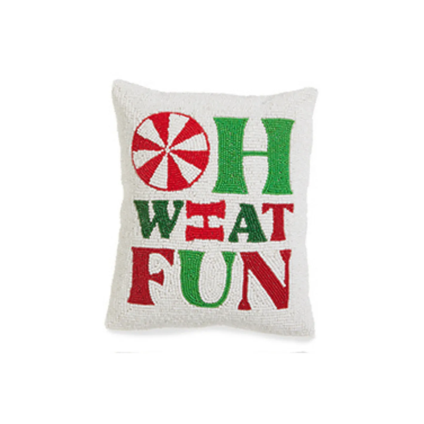 Raz Imports Raz 10" Peppermint Merrymaking Beaded Christmas Pillow 4556028 Discount