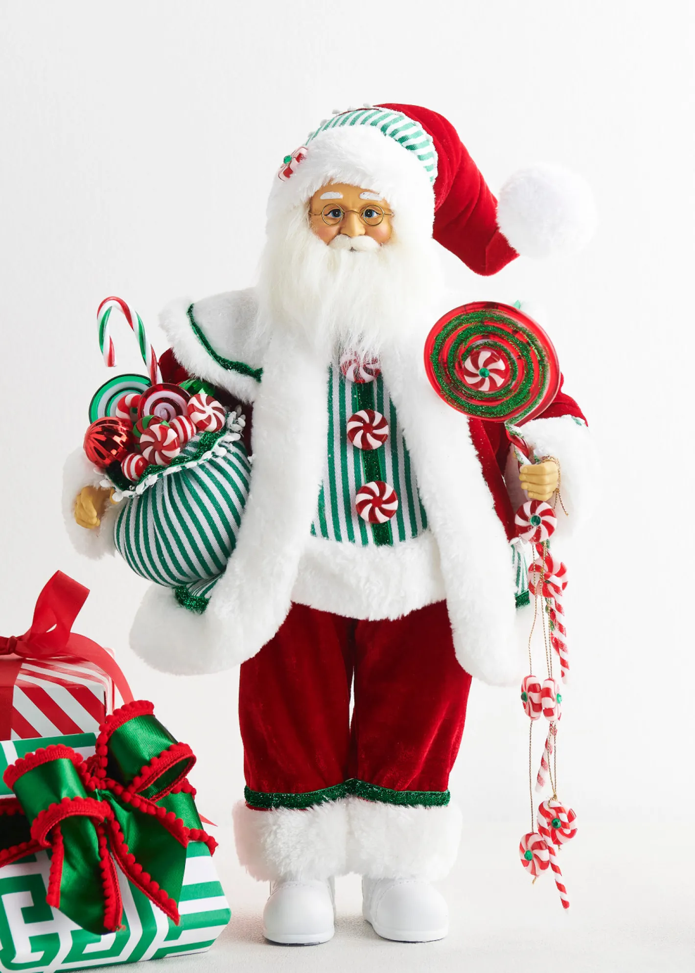 Raz Imports Raz 18" Peppermint Santa Christmas Figure 4515540 Hot