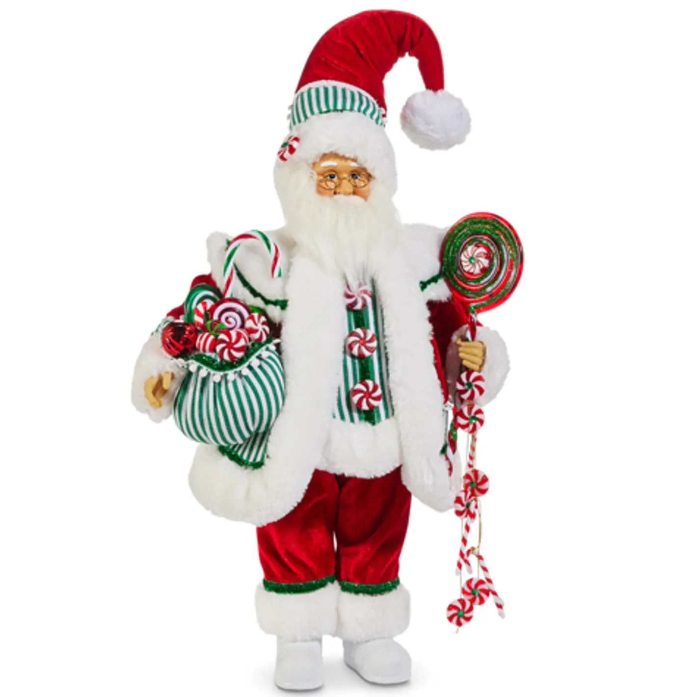 Raz Imports Raz 18" Peppermint Santa Christmas Figure 4515540 Hot