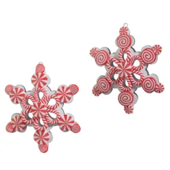 Raz Imports Raz 5" Peppermint Snowflake Christmas Ornament Set of 2 4415556 Discount