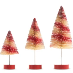 Raz Imports Raz 15" Peppermint Swirl Bottle Brush Trees Set of 3 4315554 New
