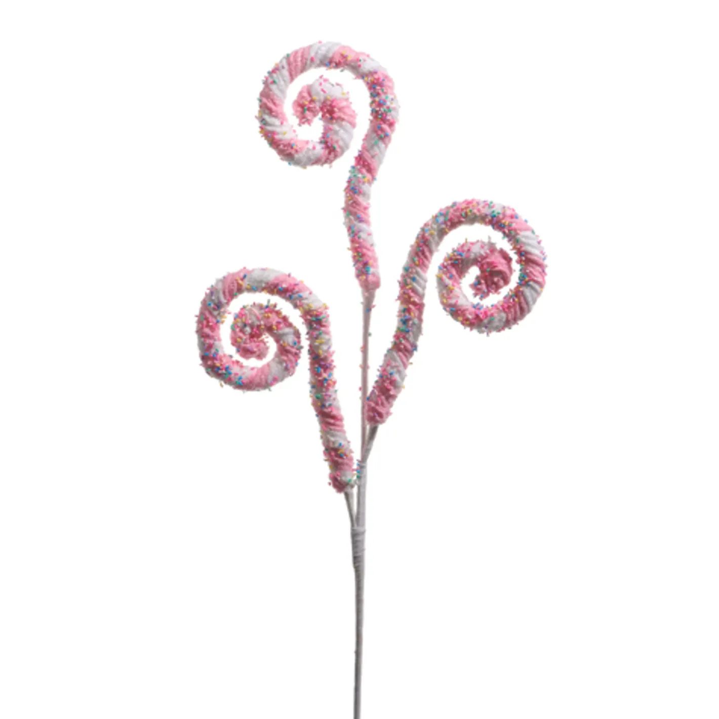 Raz Imports Raz 29.5" Pink and White Sprinkle Candy Swirl Christmas Spray F4506676