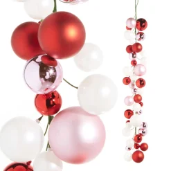 Raz Imports Raz 4' Pink, Red, and White Ball Garland G4332700 Online