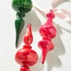 Raz Imports Raz 9.75" Pink, Red, or Green Blown Glass Finial Christmas Ornament 4322881