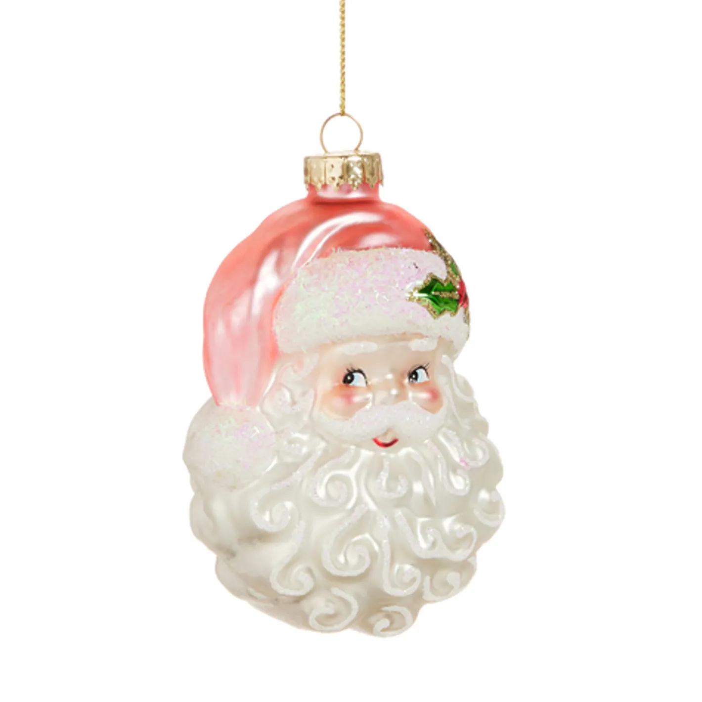 Raz Imports Raz 4" Pink Santa Head Glass Christmas Ornament 4552889 Hot