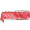 Raz Imports Raz 2.5" Pink with Striped Edge Wired Easter Ribbon R4527731 New
