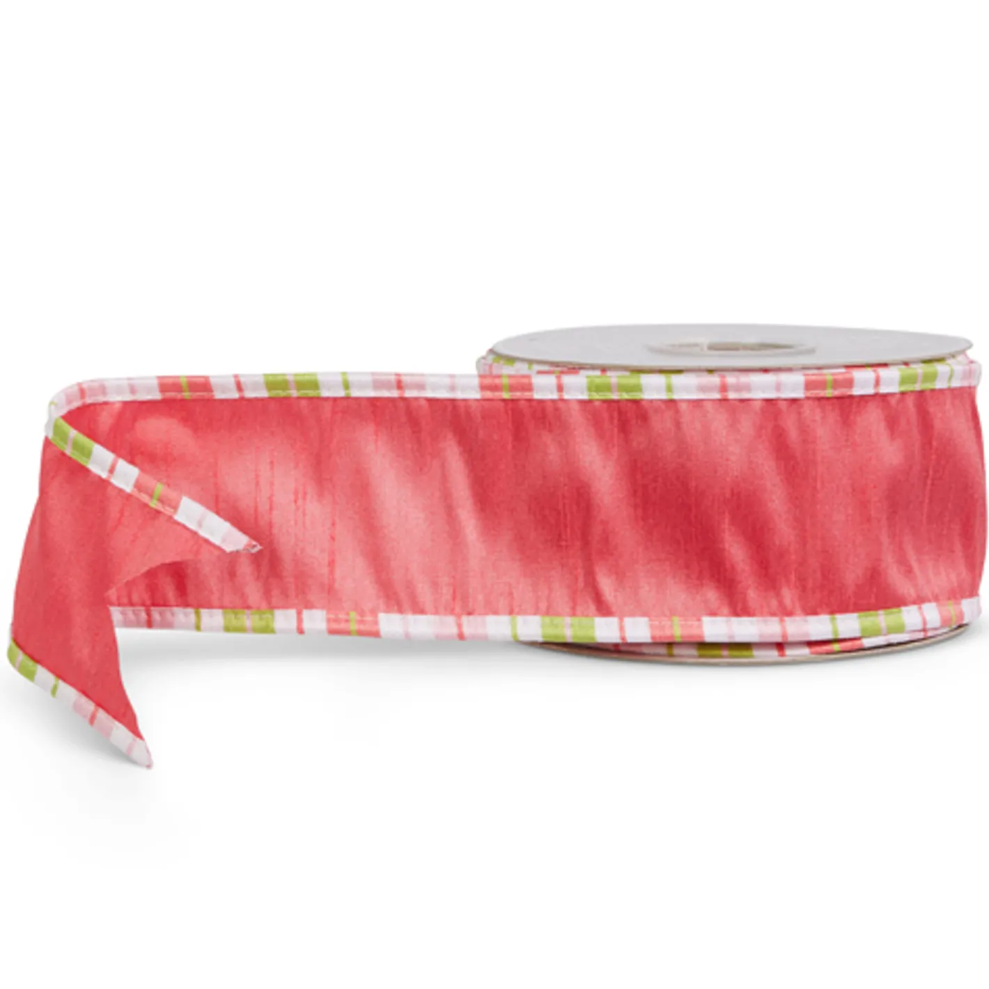 Raz Imports Raz 2.5" Pink with Striped Edge Wired Easter Ribbon R4527731 New