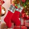 Raz Imports Raz 19" Plaid and Velvet Christmas Stocking 4216306