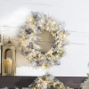 Raz Imports Raz 30" Pre-lit Flocked Pine Christmas Wreath With Warm White Lights W4052019 Clearance