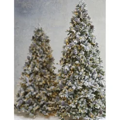 Raz Imports Raz 7.5' Pre-Lit Flocked Spruce Christmas Tree w/ Clear Lights T4052012 Sale