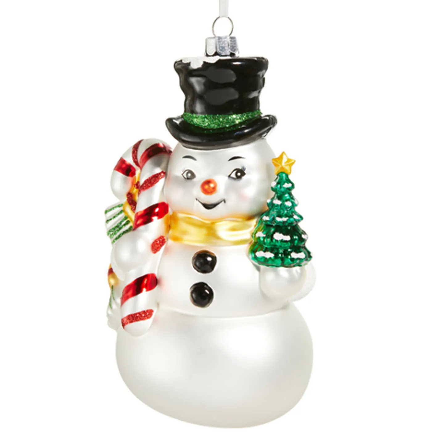Raz Imports Raz 6" Quintessential Snowman Glass Christmas Ornament 4552863 Clearance