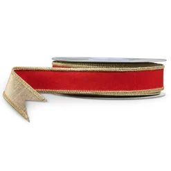 Raz Imports Raz 1" Red and Gold Wired Christmas Ribbon R4552156