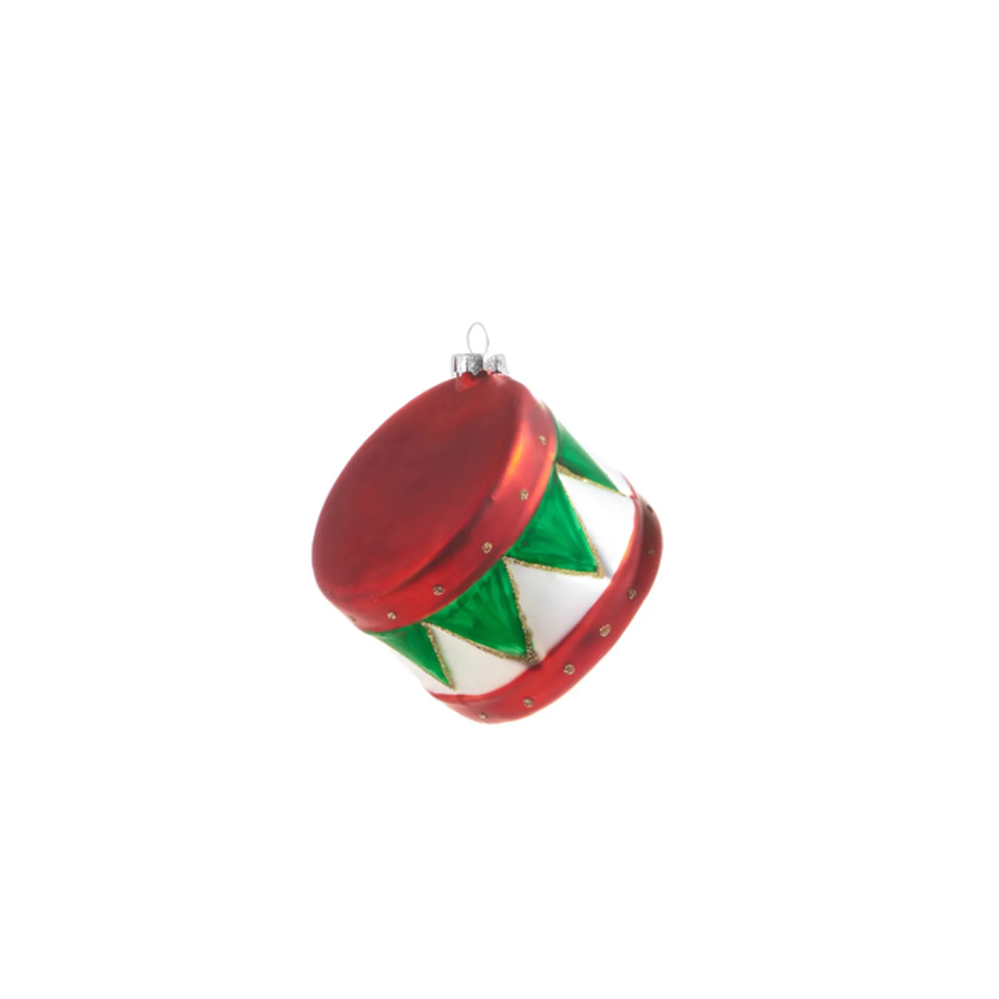 Raz Imports Raz 3.5" Red and Green Drum Glass Christmas Ornament 4322900 New