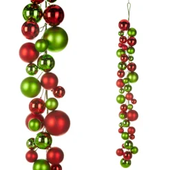 Raz Imports Raz 4' Red and Lime Green Ball Ornament G4332724 Clearance