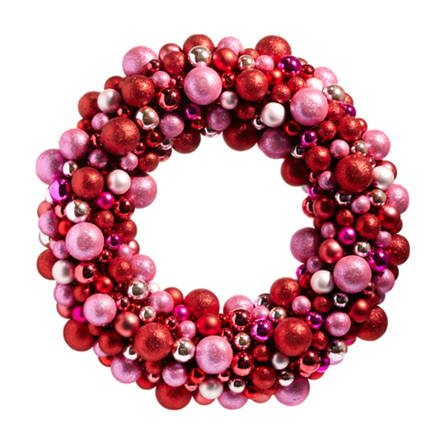 Raz Imports Raz 24" Red and Pink Multicolor Ball Ornament Christmas Wreath W4402429 New