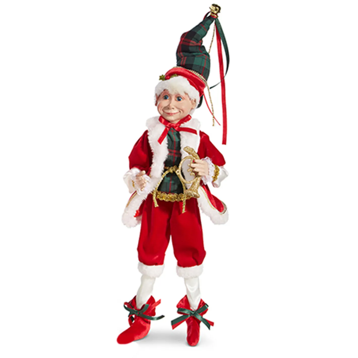 Raz Imports Raz 16" Red and Plaid Posable Christmas Elf Figure 4302355 Hot