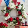 Raz Imports Raz 24" Red and White Geranium Patriotic Wreath W4502078 Outlet