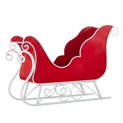 Raz Imports Raz 24.75" Red and White Sleigh Christmas Decoration 4211322 Sale