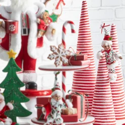 Raz Imports Raz 20" Red and White Yarn Christmas Tree Figures Set of 3 4516713 Sale