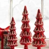 Raz Imports Raz 13.5" Red Beaded Glass Christmas Tree Figures Set of 3 4533306 Sale