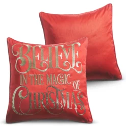 Raz Imports Raz 18" Red Believe Christmas Pillow 4327709