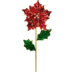 Raz Imports Raz 24" Red Foil Poinsettia Stem Christmas Tree Pick F4502415