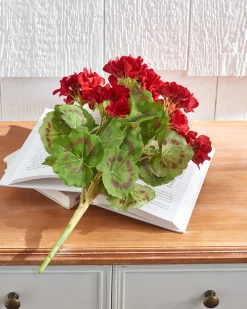 Raz Imports Raz 18" Red Geranium Bush Spring Floral Spray F3702142 Online