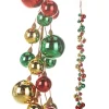 Raz Imports Raz 4' Red, Green, and Gold Ball Garland G4316250 Best
