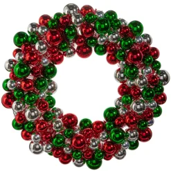 Raz Imports Raz 24" Red, Green, and Silver Ball Ornament Christmas Wreath W4416411 Discount