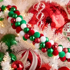 Raz Imports Raz 5' Red, Green, and White Ball Garland G4532821 New