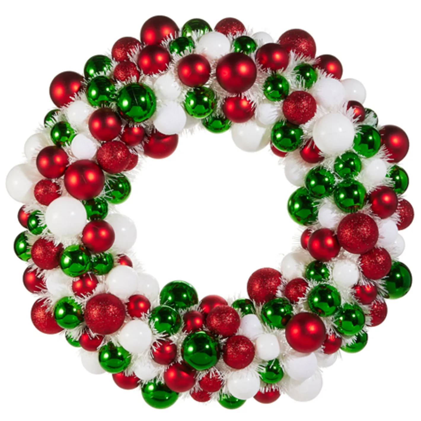 Raz Imports Raz 24" Red, Green, and White Ball Ornament Christmas Wreath W4516430 Clearance