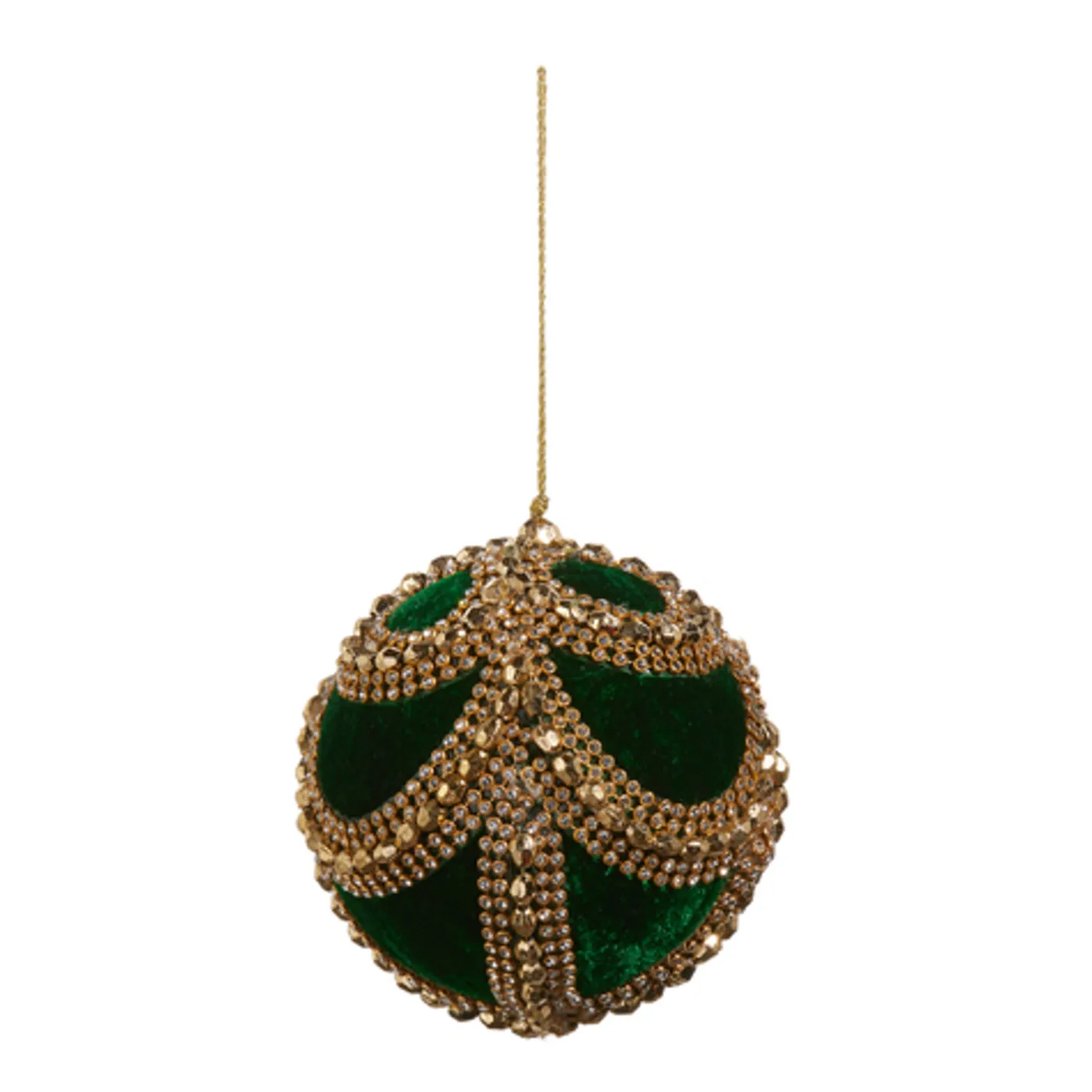 Raz Imports Raz 4" Red or Green Velvet Jeweled Ball Christmas Ornament Sale