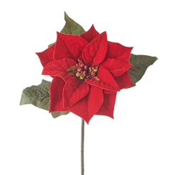 Raz Imports Raz 26" Red Poinsettia Stem Christmas Tree Pick F4202497 Sale