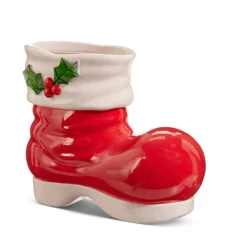 Raz Imports Raz 10" Red Santa Boot Christmas Vase or Figure 4457652