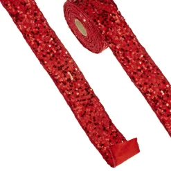 Raz Imports Raz 2.5" Red Sequined Wired Christmas Ribbon R4371759 Best