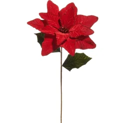 Raz Imports Raz 27" Red Velvet Poinsettia Stem Christmas Tree Pick F4506688 New