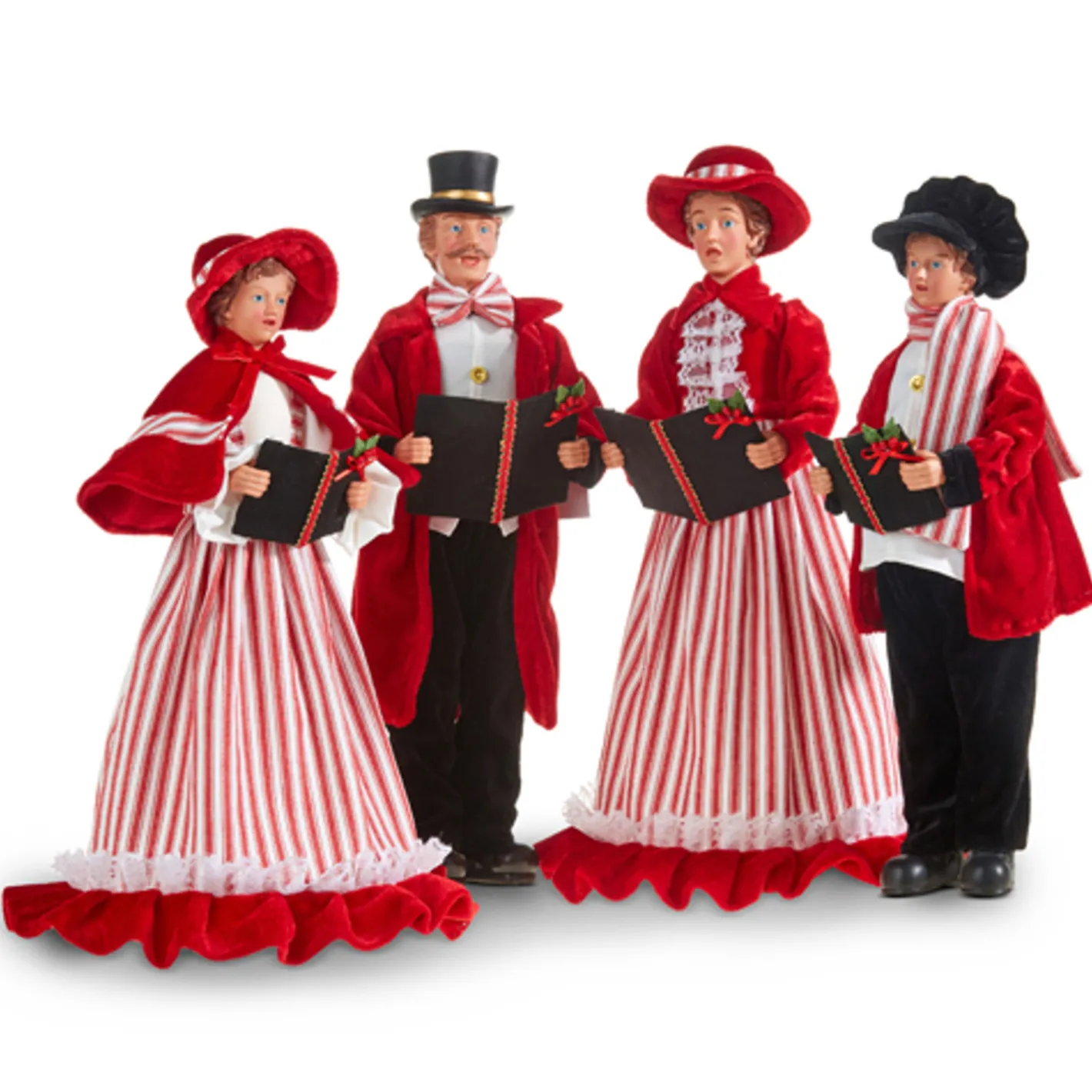 Raz Imports Raz 17.75" Red, White, and Black Carolers Family Christmas Decoration 4322101 Hot