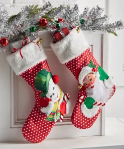 Raz Imports Raz 19" Retro Christmas Stocking Santa or Snowman 4416274 Sale