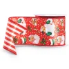 Raz Imports Raz 4" Retro Santa and Stripes Double Sided Wired Christmas Ribbon R4471778 Sale