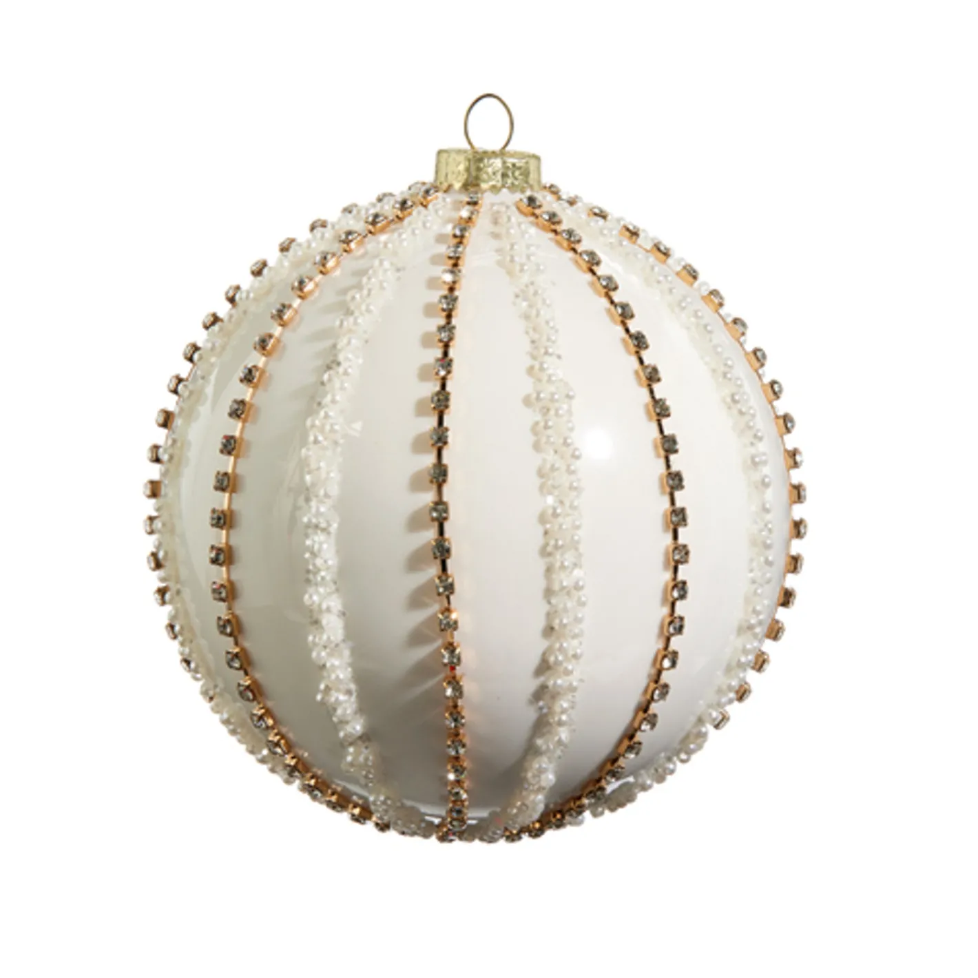 Raz Imports Raz 5" Rhinestone and Pearl Ball Glass Christmas Ornament 4422828 Discount