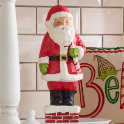 Raz Imports Raz 13" Santa Down The Chimney Figure 4519150 Sale