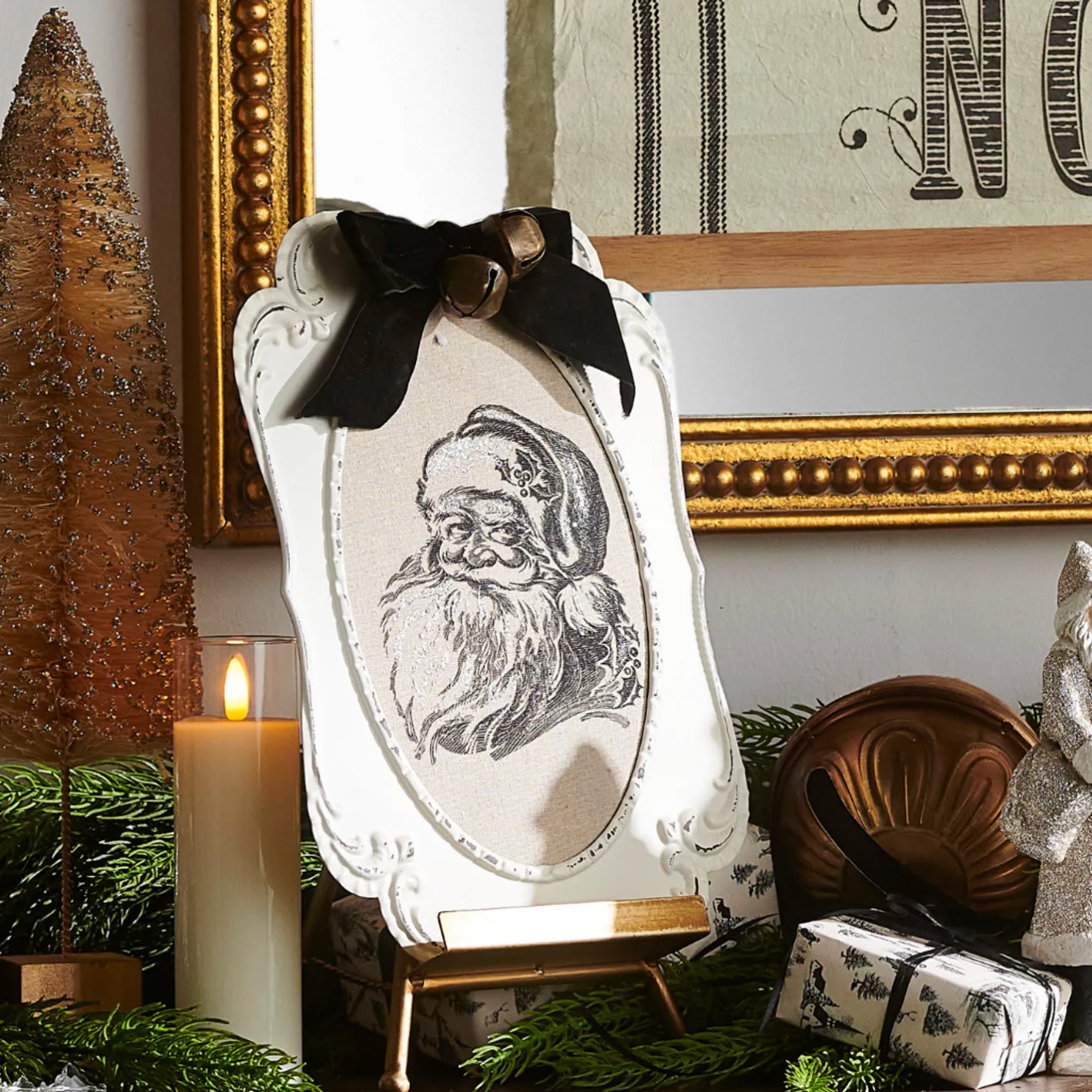 Raz Imports Raz 12" Santa Embossed Christmas Wall Art 4521347 Hot