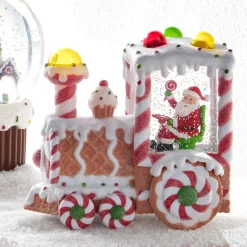 Raz Imports Raz 7.5" Santa Lighted Water Gingerbread Train Christmas Decoration 4540520 Best