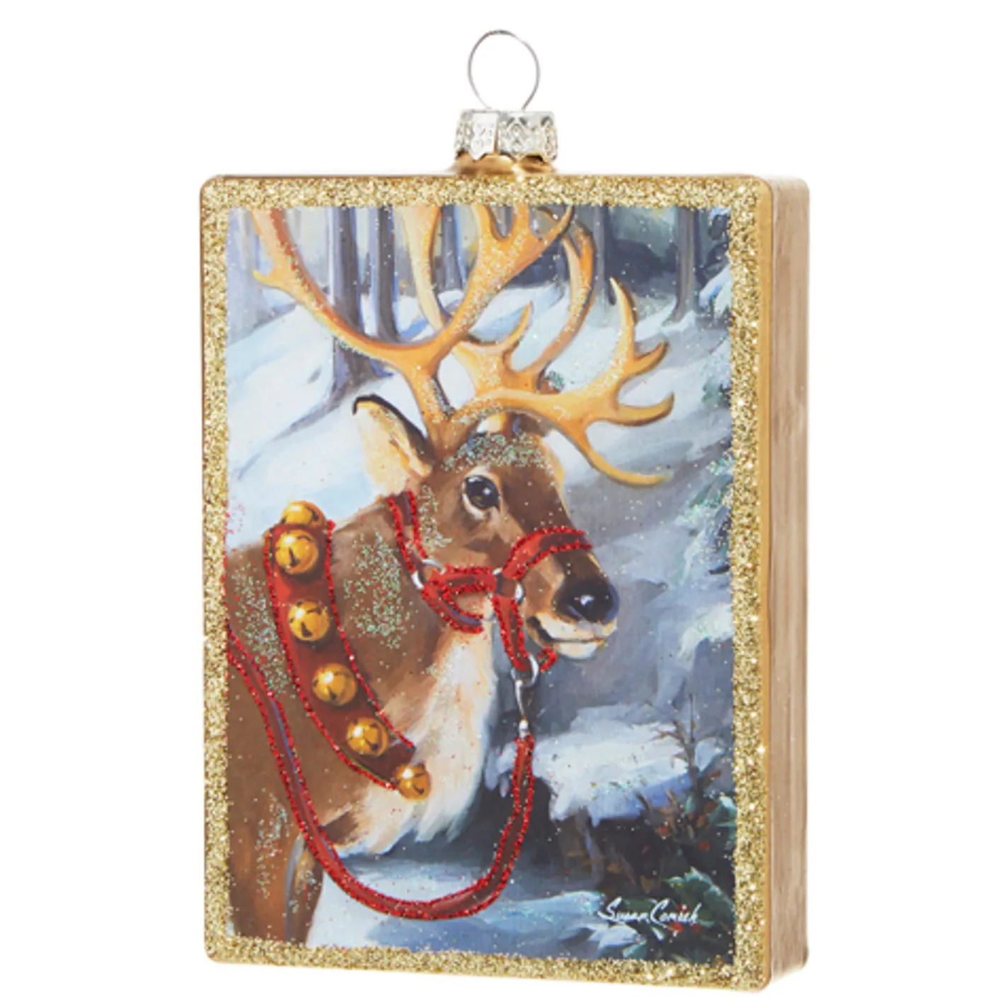 Raz Imports Raz 4.5" Santa or Reindeer Painted Style Glass Christmas Ornament Online