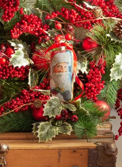 Raz Imports Raz 6" Santa Portrait Glass Christmas Ornament 4324617 New